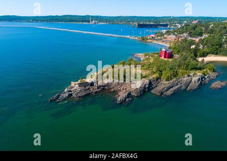 Marquette il faro in Keewana penisola nella penisola superiore michigan Foto Stock