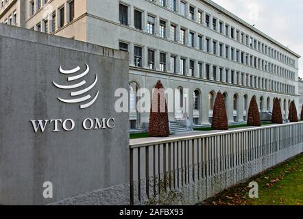 La sede centrale dell'Organizzazione mondiale del commercio OMC, presso il Centre William Rappard, Ginevra, Svizzera Foto Stock