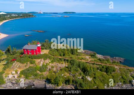 Marquette il faro in Keewana penisola nella penisola superiore michigan Foto Stock