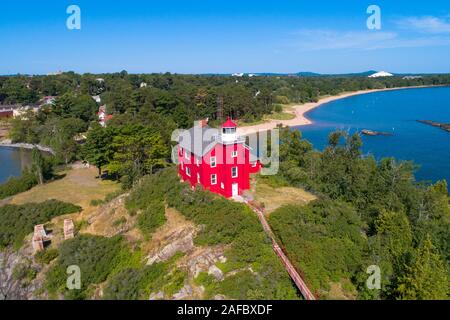 Marquette il faro in Keewana penisola nella penisola superiore michigan Foto Stock