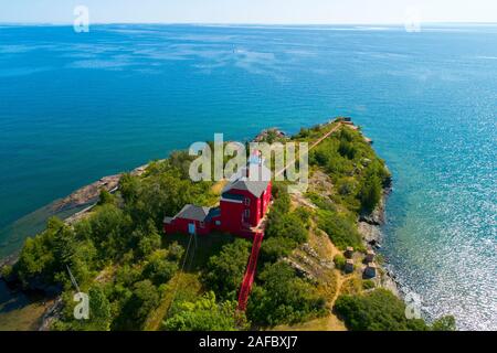 Marquette il faro in Keewana penisola nella penisola superiore michigan Foto Stock