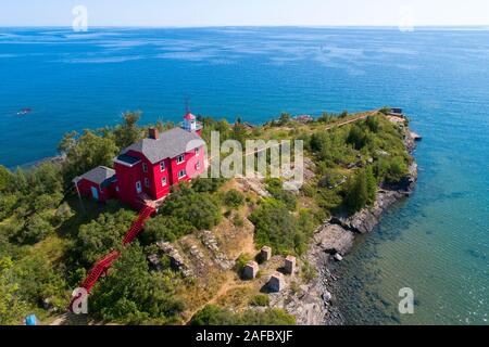 Marquette il faro in Keewana penisola nella penisola superiore michigan Foto Stock