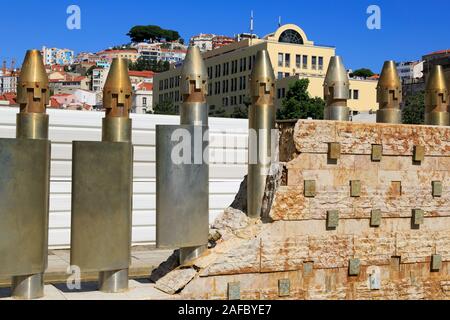 Maritim Moniz Square, Lisbona, Portogallo Foto Stock