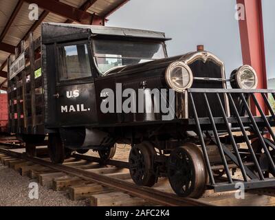 Versione ricostruita di oca galoppante motore numero 1, Ridgway Railroad Museum, Ridgway, Colorado. Foto Stock