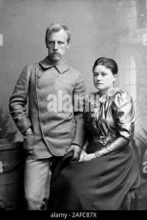 Fridtjof Nansen, norvegese explorer e Eva Nansen 1889 Foto Stock