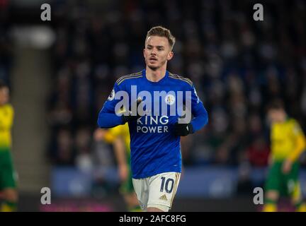 Leicester, Regno Unito. Xiv Dic, 2019. James Maddison di Leicester City durante il match di Premier League tra Leicester City e Norwich City al King Power Stadium, Leicester, Inghilterra il 14 dicembre 2019. Foto di Andy Rowland. Credito: prime immagini multimediali/Alamy Live News Foto Stock