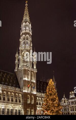 Le luci di Natale a Bruxelles Foto Stock
