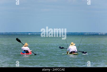 Persone kayak in San Giuseppe penisola parco statale, Sett. 22, 2019, in Port St. Joe, Florida. Foto Stock