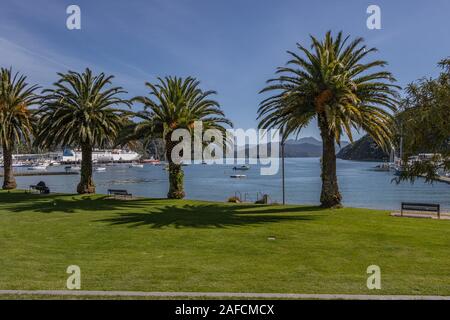 Vista su Picton Foreshore verso l'acqua Foto Stock