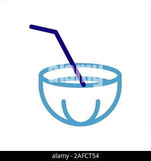 Drink di cocco icona illustrazione vettoriale Design Foto Stock