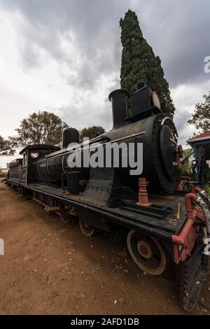 Zimbabwe. Il museo ferroviario a Bulawayo. Vecchio motore a vapore delle ferrovie Rhodesie. Foto Stock