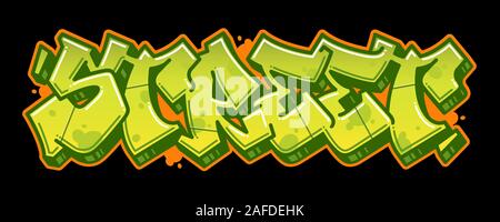 Street parola leggibile in stile graffiti in vivaci colori personalizzabili. Illustrazione Vettoriale