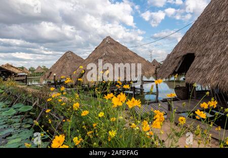 Villaggio su palafitte, vicino a Siem Reap Cambogia Foto Stock