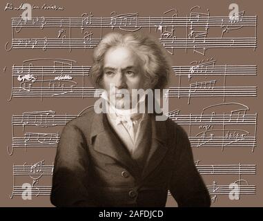 Manoscritti Piano Sonata No. 12 in un♭ maggiore, Op. 26, Ludwig van Beethoven, 1770 -1827, del compositore tedesco Foto Stock