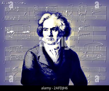 Manoscritti Piano Sonata No. 12 in un♭ maggiore, Op. 26, Ludwig van Beethoven, 1770 -1827, del compositore tedesco Foto Stock