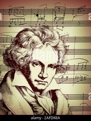 Manoscritti Piano Sonata No. 12 in un♭ maggiore, Op. 26, Ludwig van Beethoven, 1770 -1827, del compositore tedesco Foto Stock