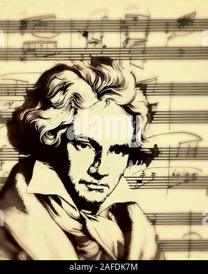 Manoscritti Piano Sonata No. 12 in un♭ maggiore, Op. 26, Ludwig van Beethoven, 1770 -1827, del compositore tedesco Foto Stock