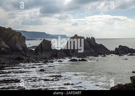 Hartland Quay rocce Foto Stock