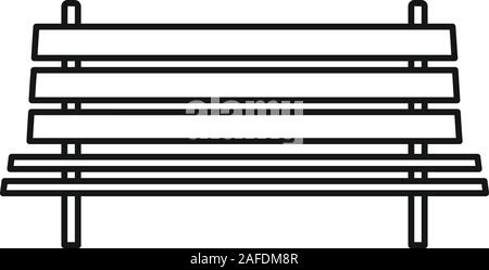 Panca esterna e la relativa icona. Outline banco outdoor icona vettore per il web design isolato su sfondo bianco Illustrazione Vettoriale