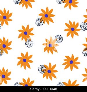 Floral moderna e contemporanea pattern seamless fluido e varietà di forme. Illustrazione Vettoriale