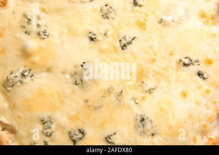 Macro Immagine ravvicinata di pizza ingredienti di quattro formaggi quattro formaggi Foto Stock