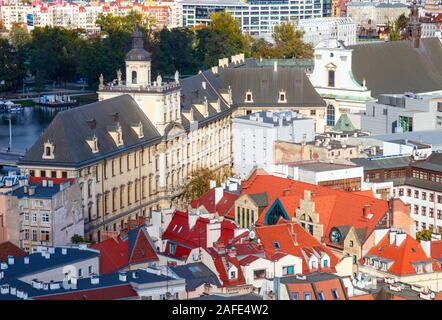 Vista aerea del Museo dell'Università di Breslavia edificio in una giornata di sole. Il museo è costruito in stile Barocco stile architettonico. Wroclaw, Polonia. Foto Stock