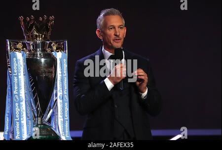 Presentatore Gary Lineker durante la BBC SPORTS Personality of the Year 2019 al P&J Live di Aberdeen. Foto Stock