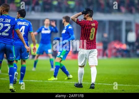 Milano, Italia. 15 Dic, 2019. suso (Milan) durante il Milan vs Sassuolo, italiano di calcio di Serie A del campionato Gli uomini in Milano, Italia, Dicembre 15 2019 Credit: Indipendente Agenzia fotografica/Alamy Live News Foto Stock