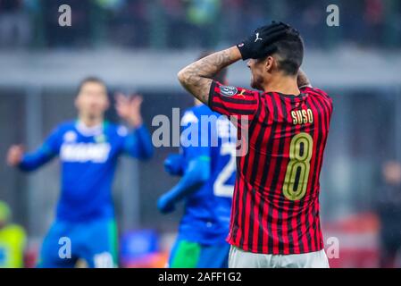 Milano, Italia. 15 Dic, 2019. suso (Milan) durante il Milan vs Sassuolo, italiano di calcio di Serie A del campionato Gli uomini in Milano, Italia, Dicembre 15 2019 Credit: Indipendente Agenzia fotografica/Alamy Live News Foto Stock