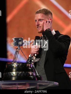 Ben Stokes parla dopo la ricezione della BBC Sports Personalità del premio di anno durante la BBC Sports personalità dell'anno 2019 all'P&J Live, Aberdeen. Foto Stock