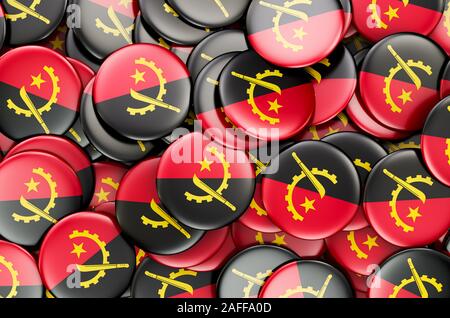 I badge con bandiera di Angola, rendering 3D Foto Stock