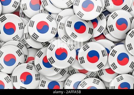 I badge con bandiera della Corea del Sud, rendering 3D Foto Stock