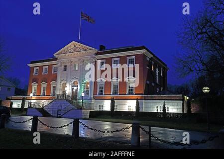 Warrington Town Hall, WBC, crepuscolo, Sankey Street, Warrington, Cheshire, Inghilterra, Regno Unito, WA1 Foto Stock