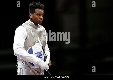 Chiba, Giappone. 15 Dic, 2019. LEFORT Enzo (FRA) 2019 Scherma Coppa del Mondo Prince Takamado Trophy uomini fioretto a squadre le finali del concorso a Makuhari Messe a Chiba, Giappone . Credito: AFLO SPORT/Alamy Live News Foto Stock