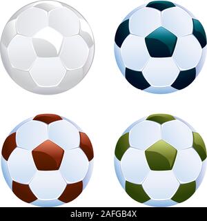 Illustrazione di soccer o football icona a sfera su sfondo bianco. Illustrazione Vettoriale