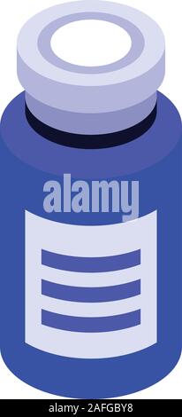 Siringa bottiglia icona, stile isometrico Illustrazione Vettoriale