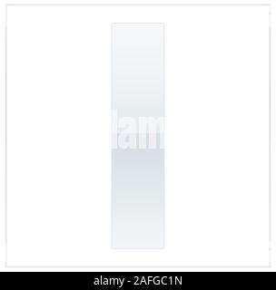 La lettera l, reso bianco e grigio, mezzo-e-mezzo. Stessi colori di capovolgere e utilizzato nel telaio. Su sfondo bianco Foto Stock