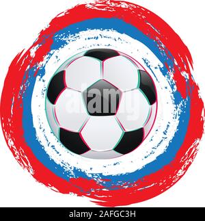 Il calcio o il calcio e palla colorata grunge pennellate di design. Illustrazione Vettoriale