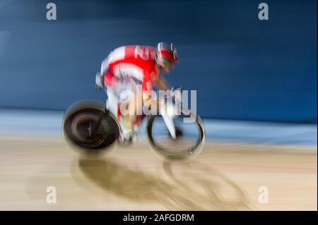 Il quinto giorno della London sei giorni, Lee Valley Velodromo, Abercrombie Road, Queen Elizabeth Olympic Park, Londra, Gran Bretagna Foto Stock