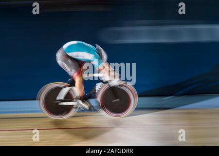 Il quinto giorno della London sei giorni, Lee Valley Velodromo, Abercrombie Road, Queen Elizabeth Olympic Park, Londra, Gran Bretagna Foto Stock