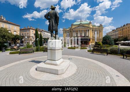 Il croato Teatro Nazionale Ivan Zajc nella città di Rijeka, Quarnero, Croazia Foto Stock