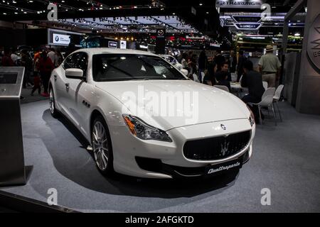 Nonthaburi, Tailandia, Dicembre 2018 : Maserati quattroporte sul display in Bangkok International Motor Expo 2018 a IMPACT Arena exhibition Muangthong Foto Stock