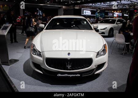 Nonthaburi, Tailandia, Dicembre 2018 : Maserati quattroporte sul display in Bangkok International Motor Expo 2018 a IMPACT Arena exhibition Muangthong Foto Stock