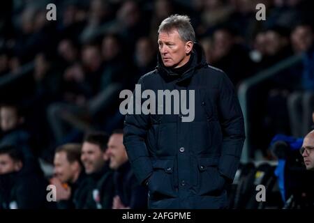Almelo, Paesi Bassi. 15 Dic, 2019. ALMELO, Heracles Almelo - FC Utrecht, 15-12-2019, calcio, Eredivisie Olandese, stagione 2019-2020, Polman Stadium, Heracles Almelo Coach Frank credito Wormuth: Pro scatti/Alamy Live News Foto Stock