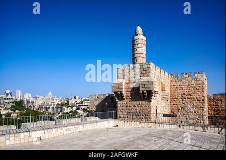 Gerusalemme in Israele. I bastioni della città vecchia Foto Stock