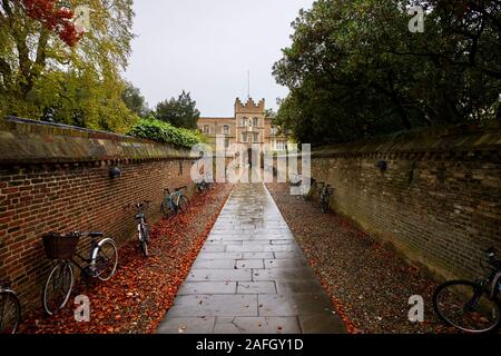 Ingresso al Jesus College in Gesù Lane, Cambridge Foto Stock