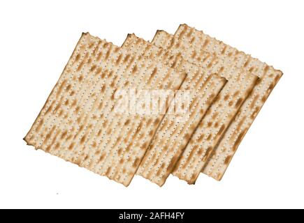 In prossimità di piazza matza isolati su sfondo bianco Foto Stock