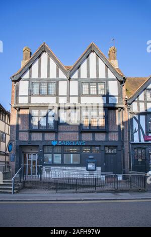 Barclays Bank vecchi edifici in legno lungo oxted high street surrey Foto Stock