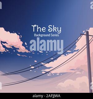 Abstract sfondo cielo illustrazioni ad allietare i vostri progetti pubblicitari con caldi e atmosfera di pace, vento brezza e piuttosto volatili Illustrazione Vettoriale
