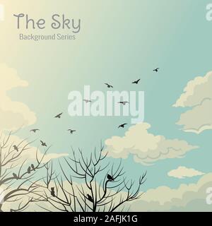 Abstract sfondo cielo illustrazioni ad allietare i vostri progetti pubblicitari con caldi e atmosfera di pace, vento brezza e piuttosto volatili Illustrazione Vettoriale